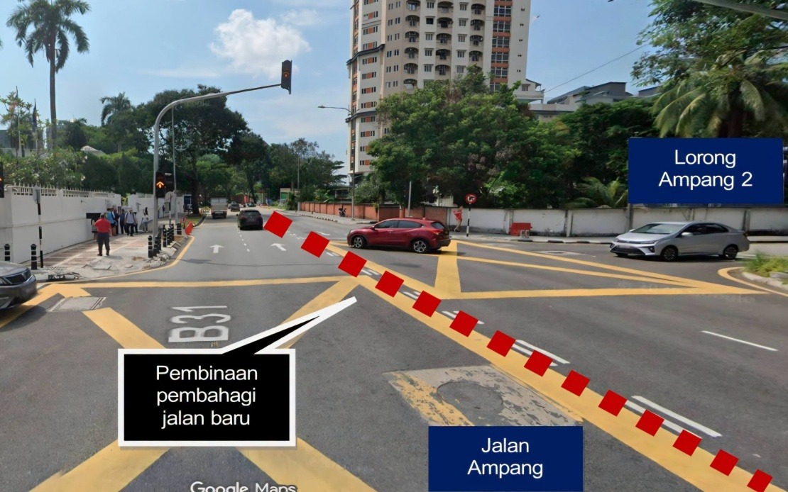 Two Jalan Ampang Traffic Lights Closed Permanently For Major Road Upgrade
