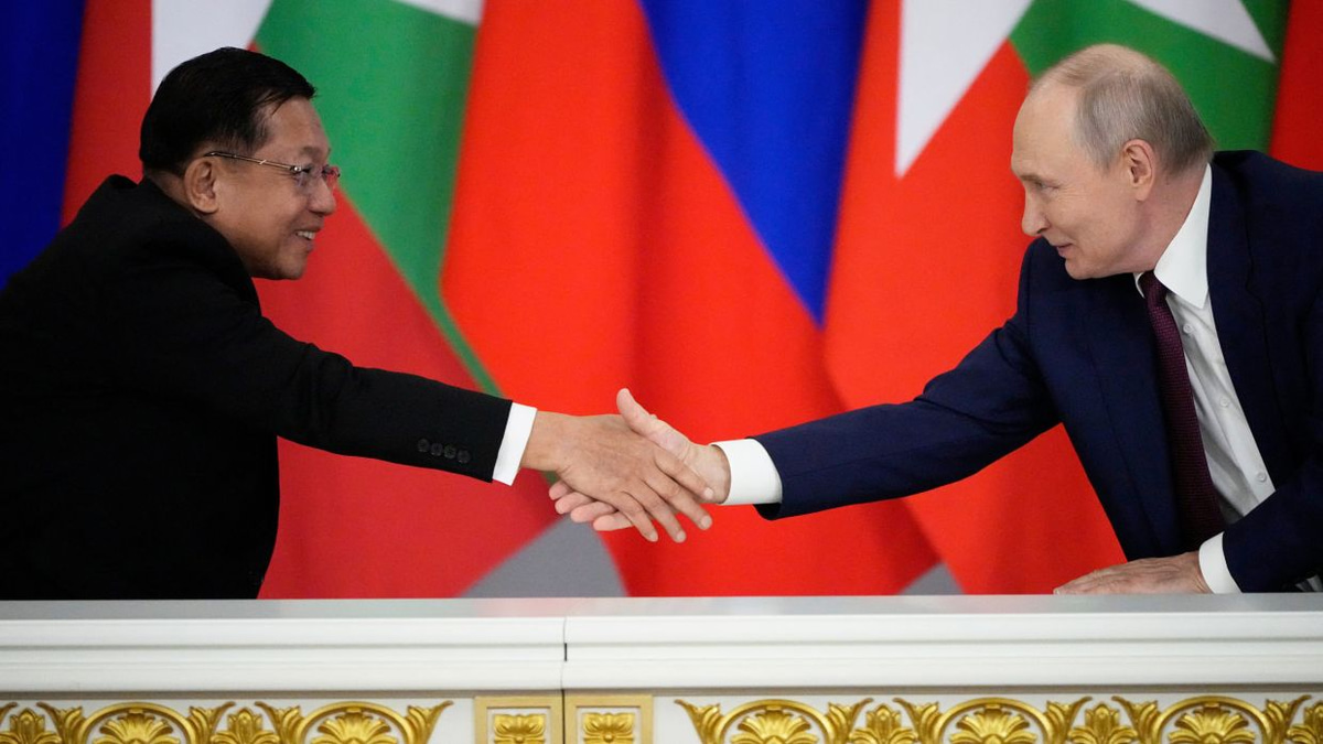Putin courts Myanmar's military leader with investment pledges and defence ties