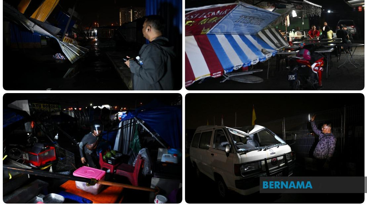 Violent Storm Wreaks Havoc on Kuching Night Market, Forcing Closure and Heavy Vendor Losses