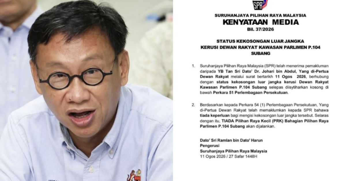 Subang Seat Remains Vacant as Wong Chen Steps Down from Parliament