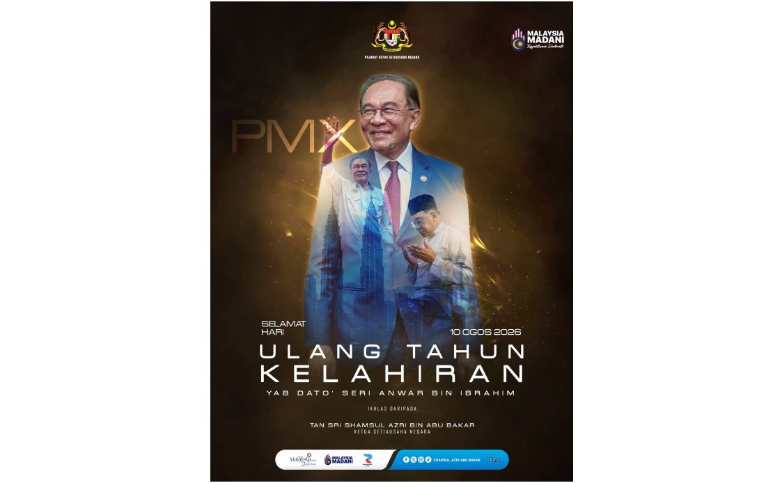Civil Service Chief Extends Birthday Greetings to PM Anwar Ibrahim on 79th Birthday