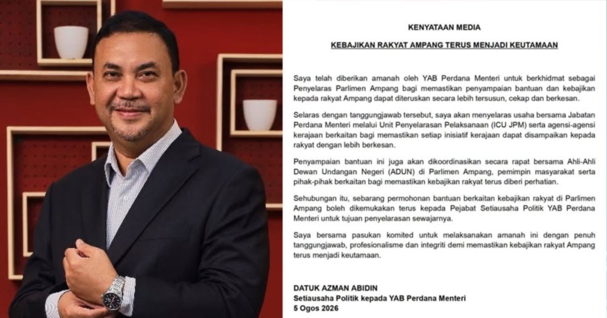 PM's Aide Takes Ampang Coordinator Role as PKR MP Loses Fund Access