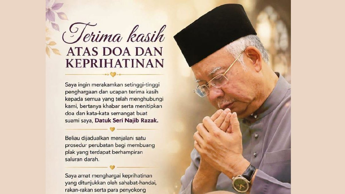 Rosmah appeals for prayers as Najib prepares for cardiac procedure