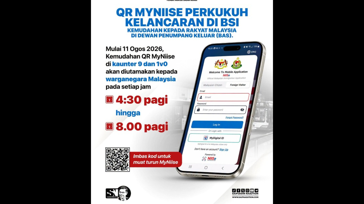 MyNIISe QR Users Get Fast-Track Immigration at Causeway – Saifuddin