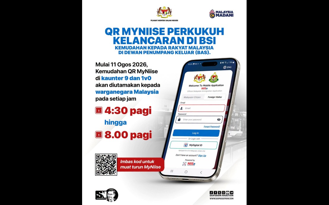 MyNIISe QR Users Get Fast-Track Immigration at Causeway – Saifuddin
