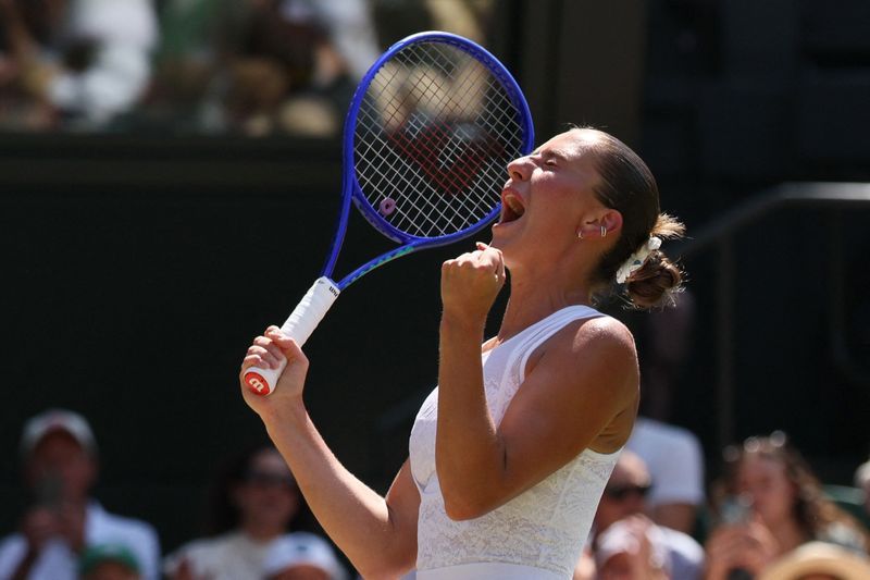 Kostyuk Powers Past Paolini to Reach Wimbledon Final Four