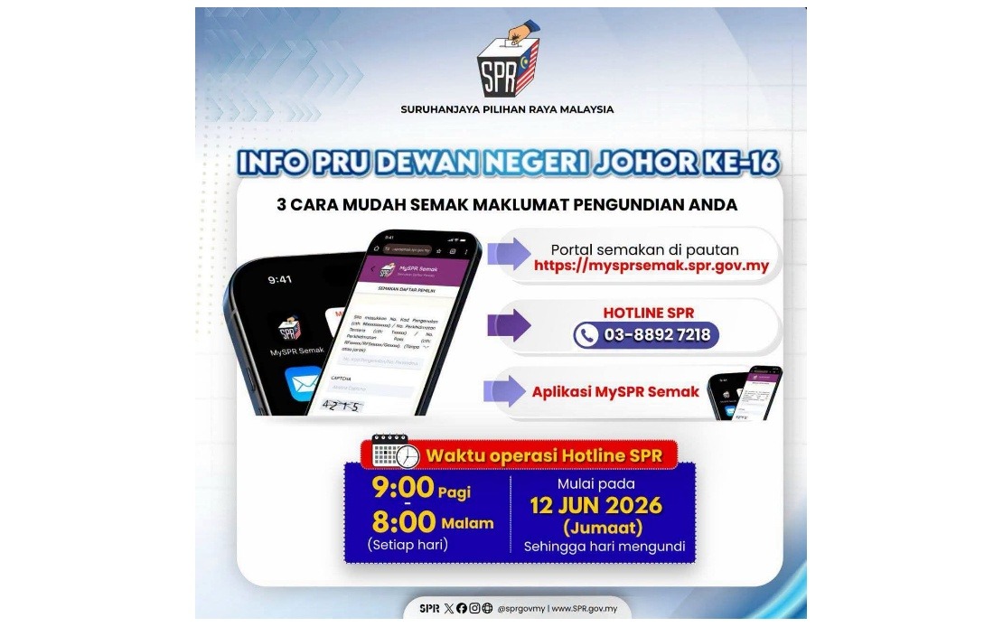 Johor Election Commission Urges Voters to Verify Poll Details Before Saturday's Vote