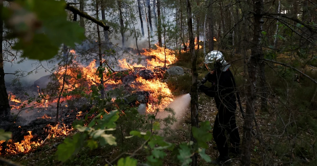 France battles massive wildfire south of Paris as arson arrests made