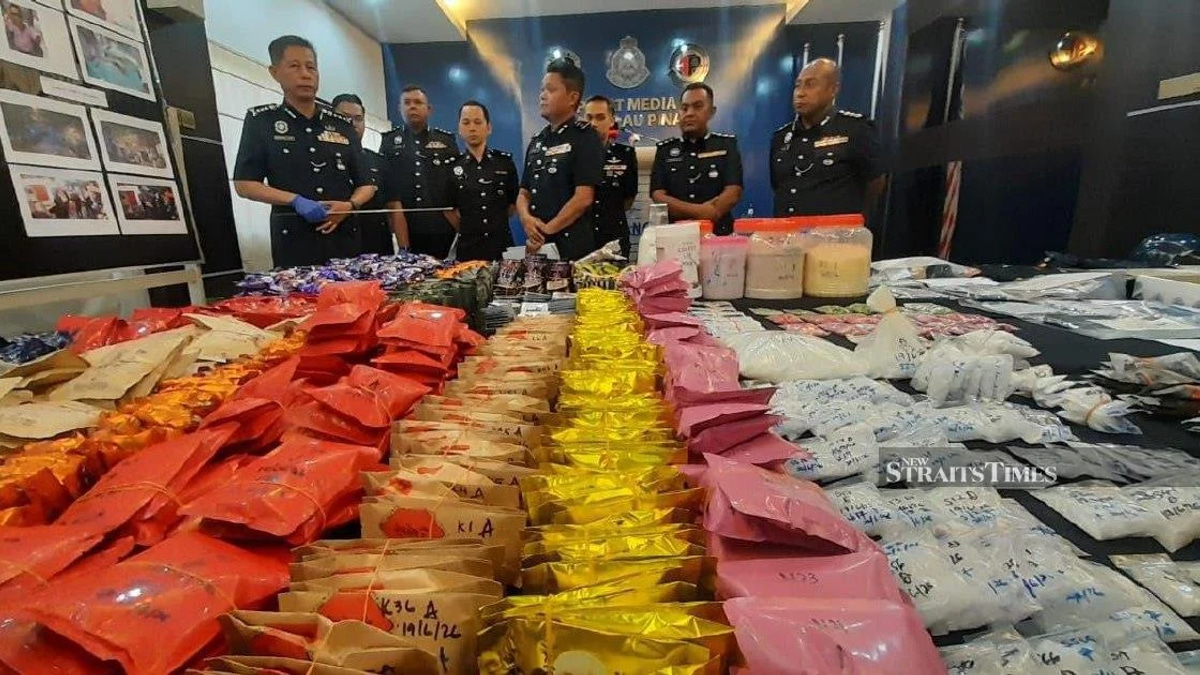 Penang Police Bust Drug Processing Ring, Arrest Couple and Seize RM9.7 Million in Narcotics