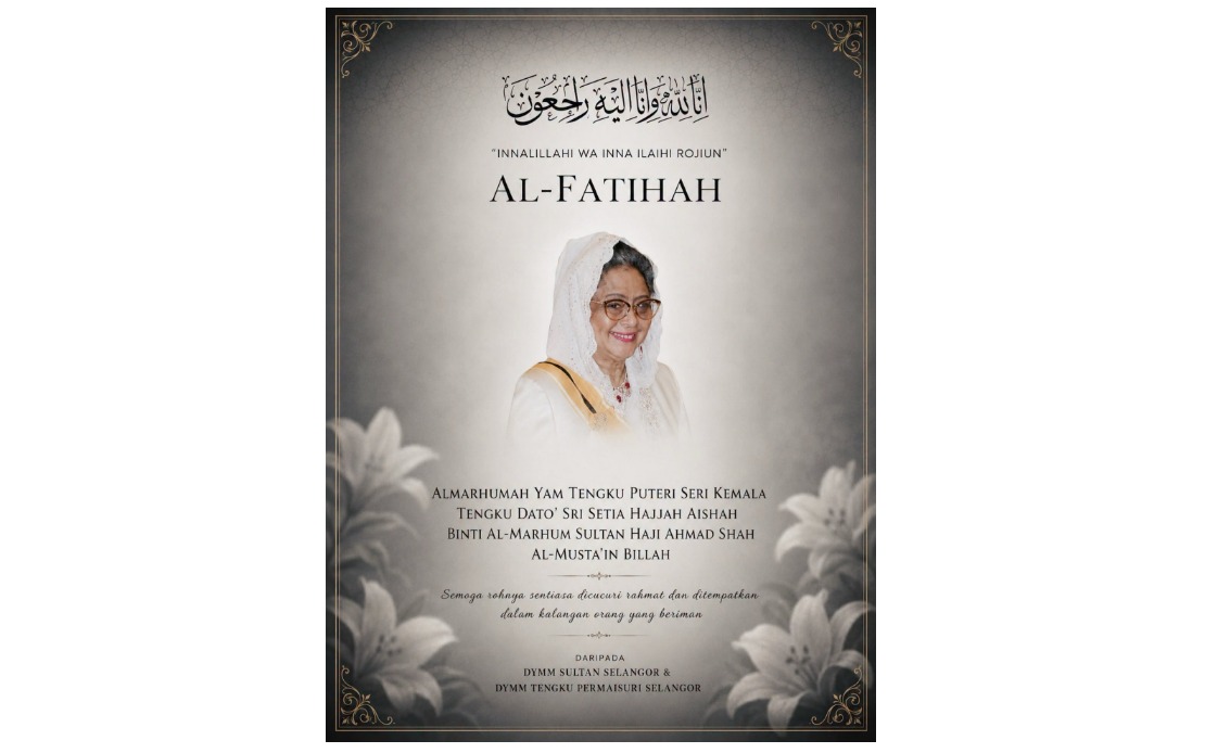 Selangor Royalty Extend Sympathies Over Pahang Sultan's Sister's Passing