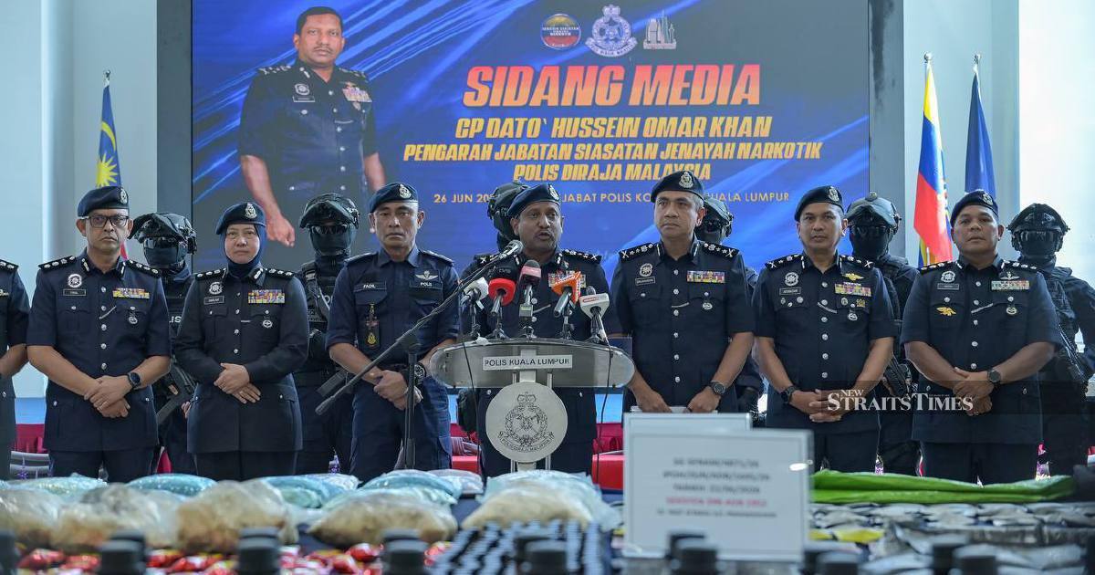 Police bust major drug trafficking ring in Cheras, seizing RM135.63 million worth of narcotics