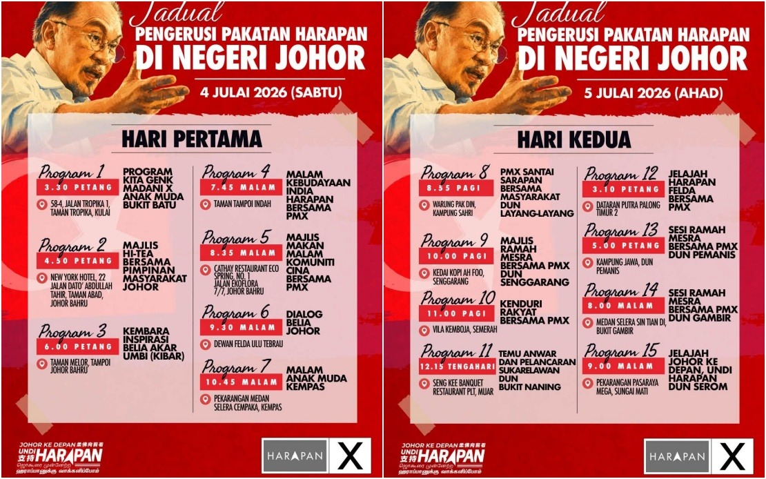 Anwar Ibrahim to Lead Intensive Johor Campaign Push with 15 Weekend Events