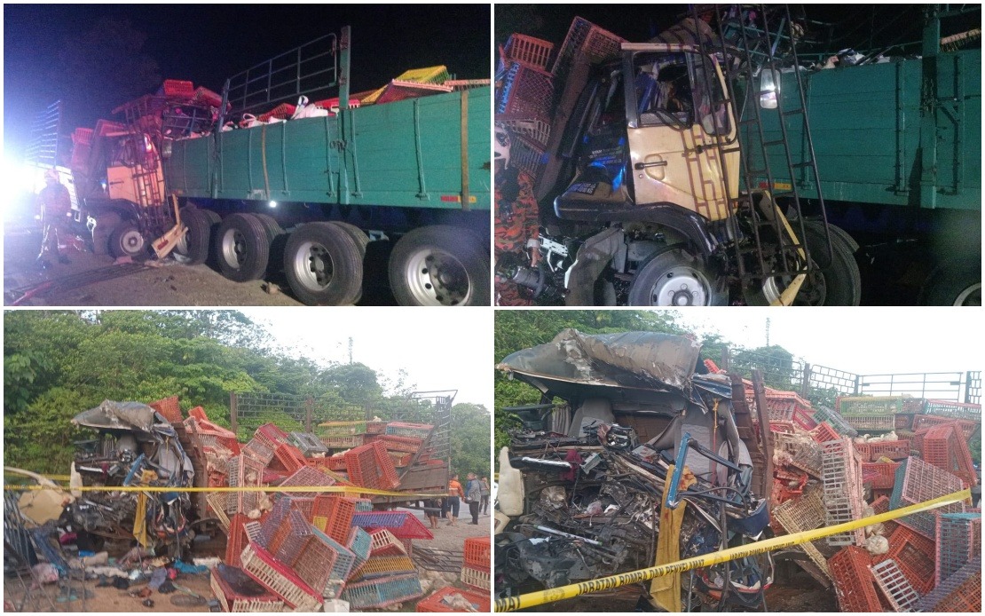 Three Dead in Chicken Lorry Collision on East-West Highway in Tanah Merah