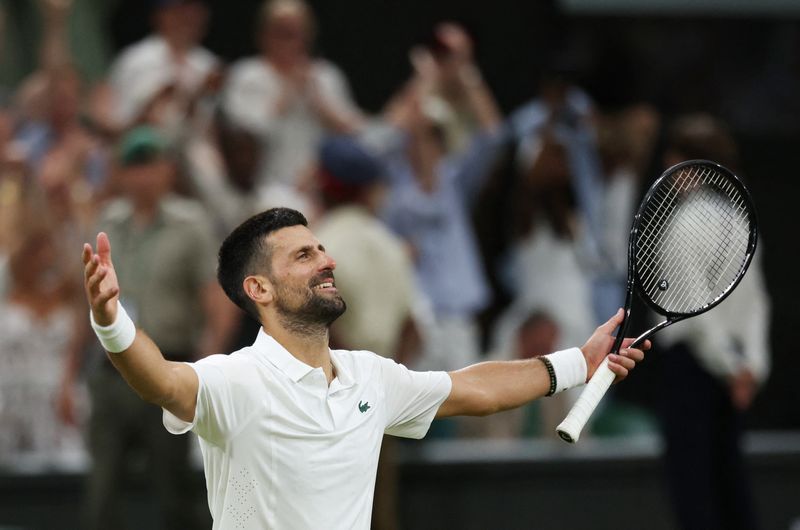 Djokovic Advances to Wimbledon Semis in Epic Five-Set Battle Against Auger-Aliassime