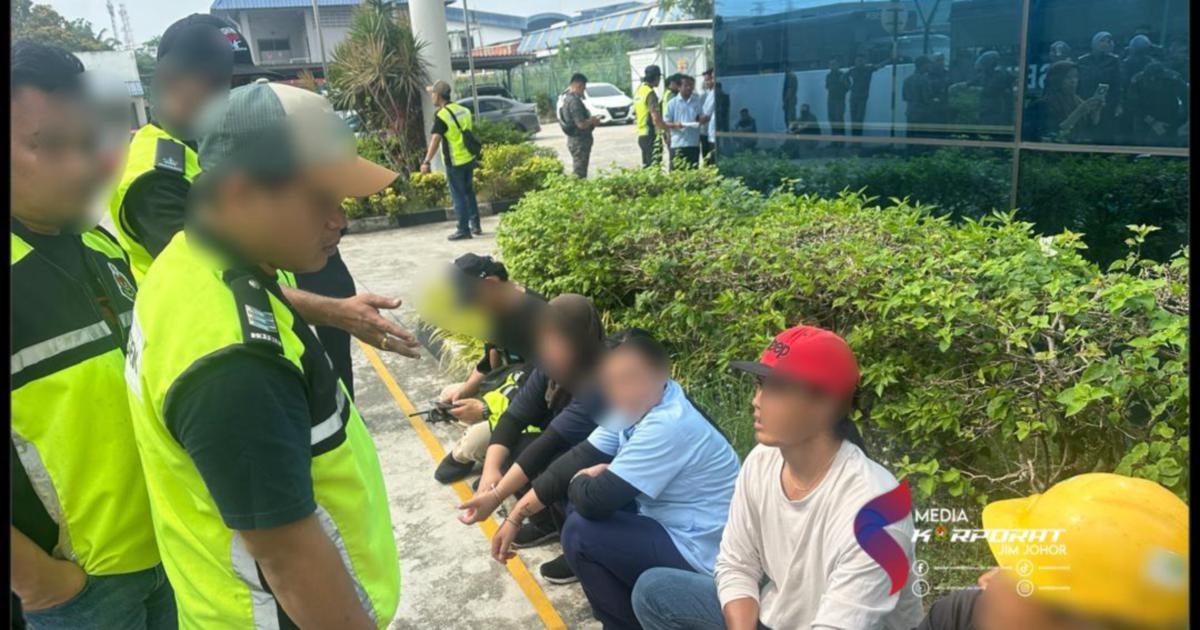 HR Officer and 80 Foreigners Arrested in Johor Illegal Employment Crackdown