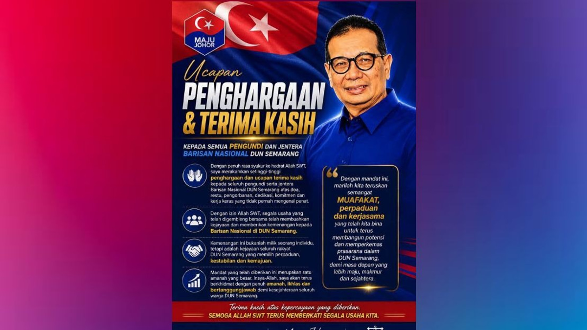 Samsolbari Jamali Secures Historic Sixth Term in Semarang Amid BN's Johor Landslide