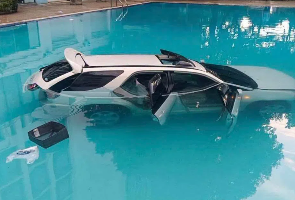 Thailand condo rent dispute escalates as son drives SUV into university pool