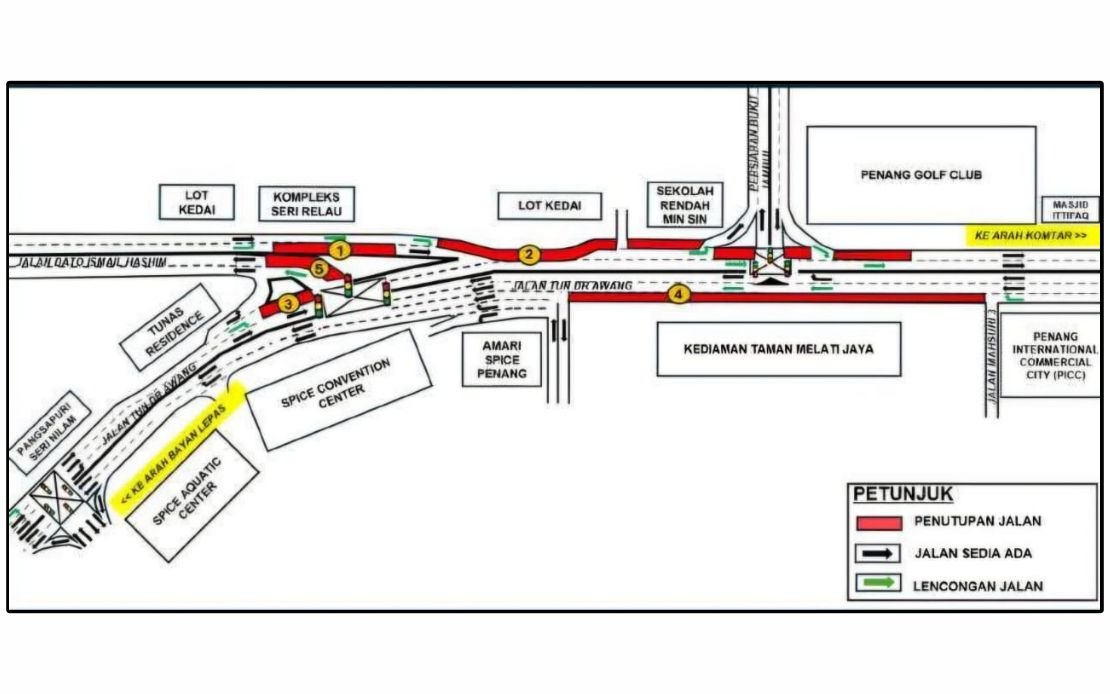 Penang's Mutiara Line LRT Project to Close Multiple Road Lanes Through October