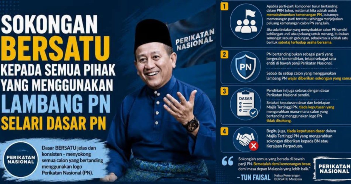 Bersatu Accuses Defecting Members of Sabotaging PN's Johor Campaign