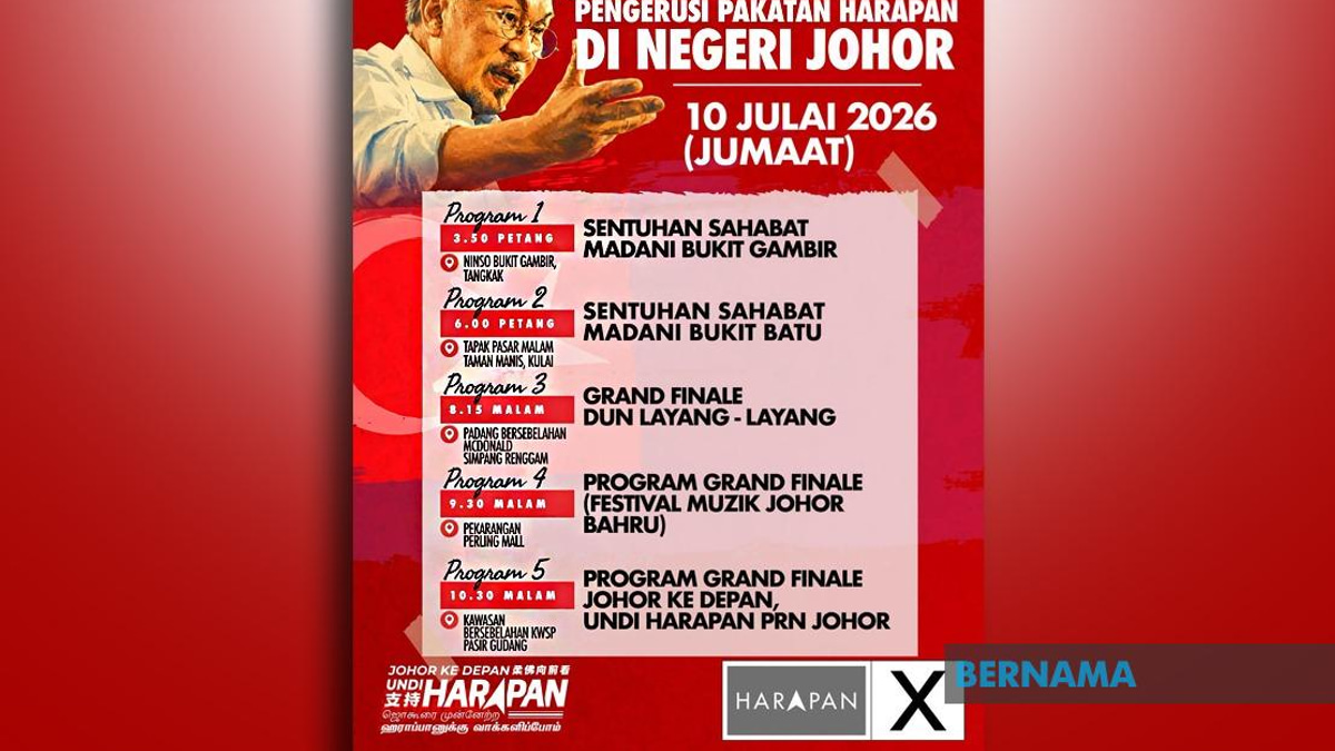 Anwar Launches Final Campaign Sprint Across Five Johor Constituencies Before Voting Day