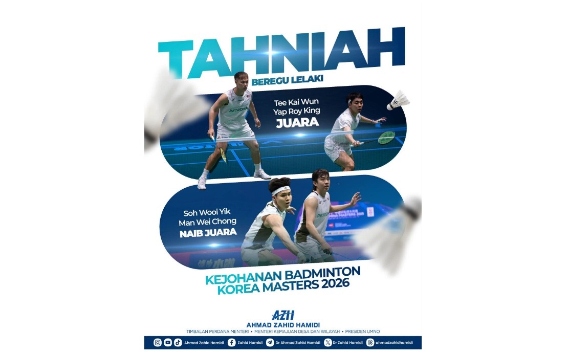 Ahmad Zahid Hails Malaysia's Dominant Display at Korea Masters Badminton
