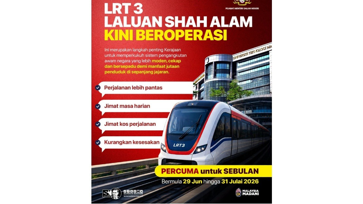 Shah Alam LRT3 Embodies MADANI Government's Public Transport Vision, Says Saifuddin