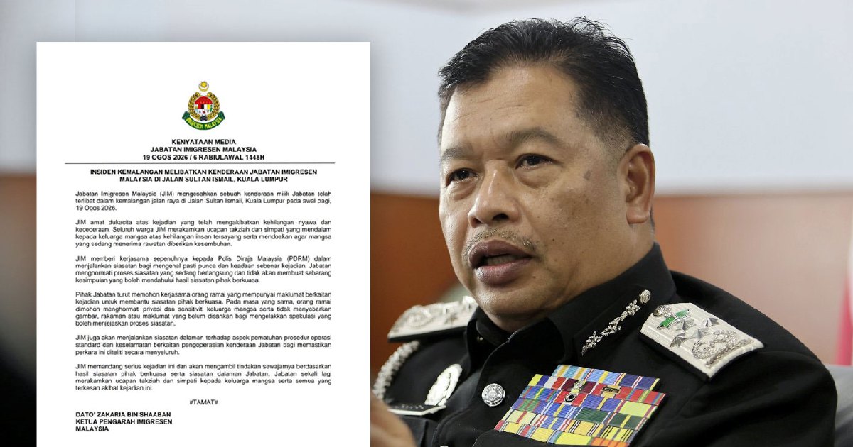 Immigration Department to launch internal inquiry into Jalan Sultan Ismail fatal vehicle crash
