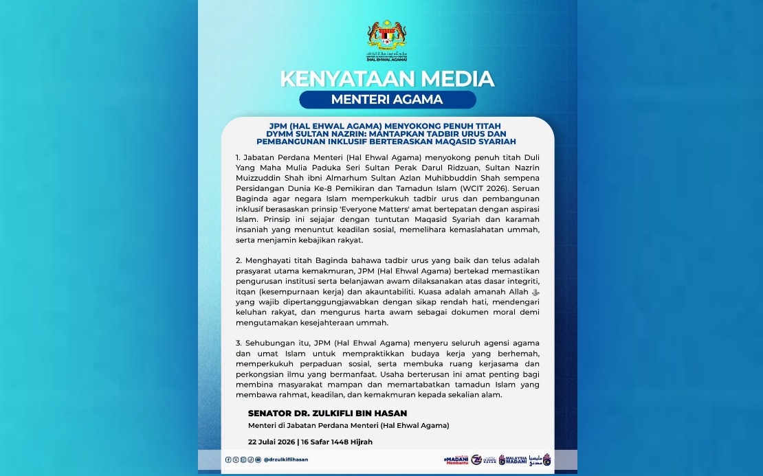 Malaysia's Religious Governance To Align With Sultan Nazrin's 'Everyone Matters' Principle