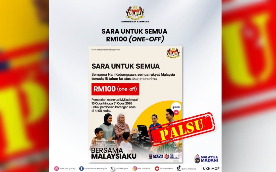 Finance Ministry Debunks Viral RM100 National Day Payment Claim